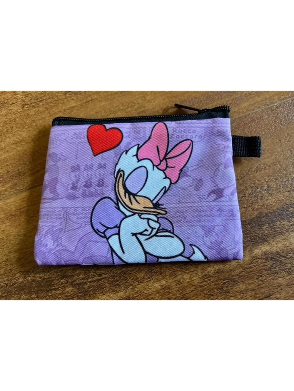 Disney Daisy Duck Purple Coin Purse with Heart Print